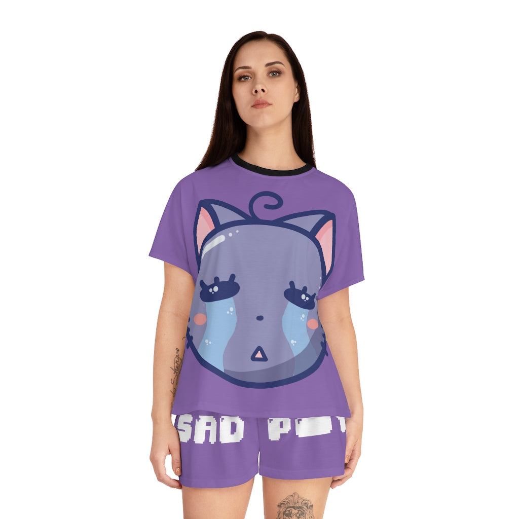 Sad P***y Women's Short Pajama Set [PURPLE]