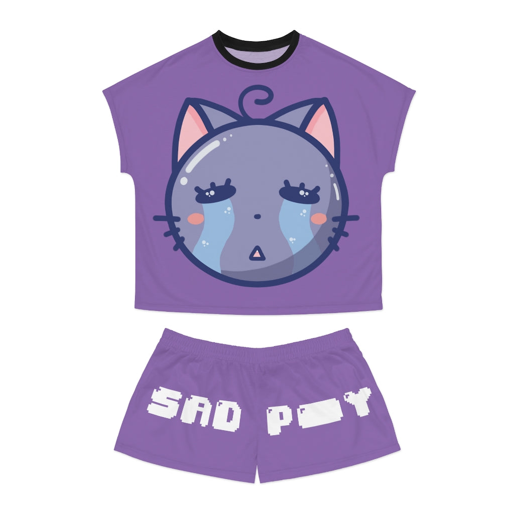 Sad P***y Women's Short Pajama Set [PURPLE]