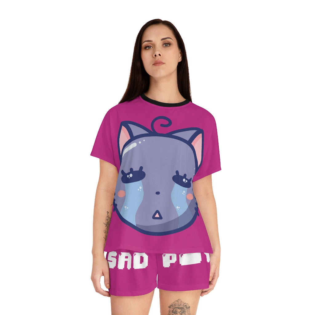 Sad P***y Women's Short Pajama Set [HOT PINK]