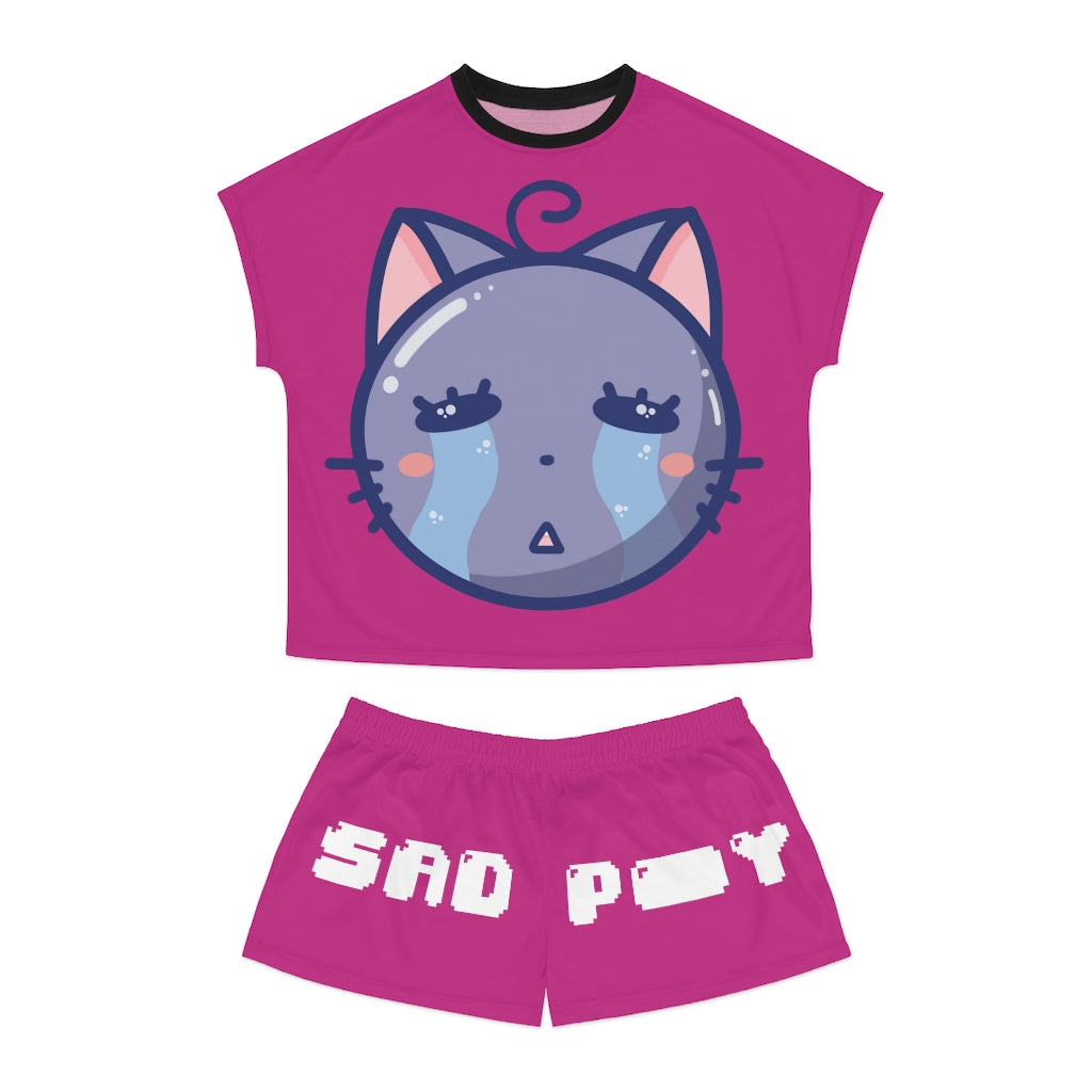 Sad P***y Women's Short Pajama Set [HOT PINK]