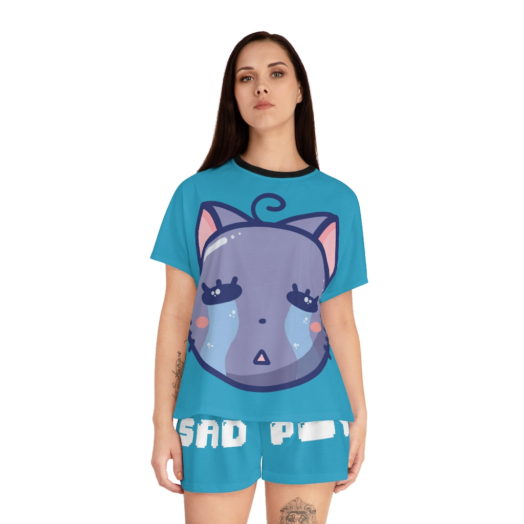 Sad P***y Women's Short Pajama Set [TEAL]